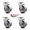 Service Caster 4'' V-Groove Semi Steel Wheel Swivel Caster Set with Bronze Bearings, 4PK SCC-20S420-VGBZ-4 - alternate 5